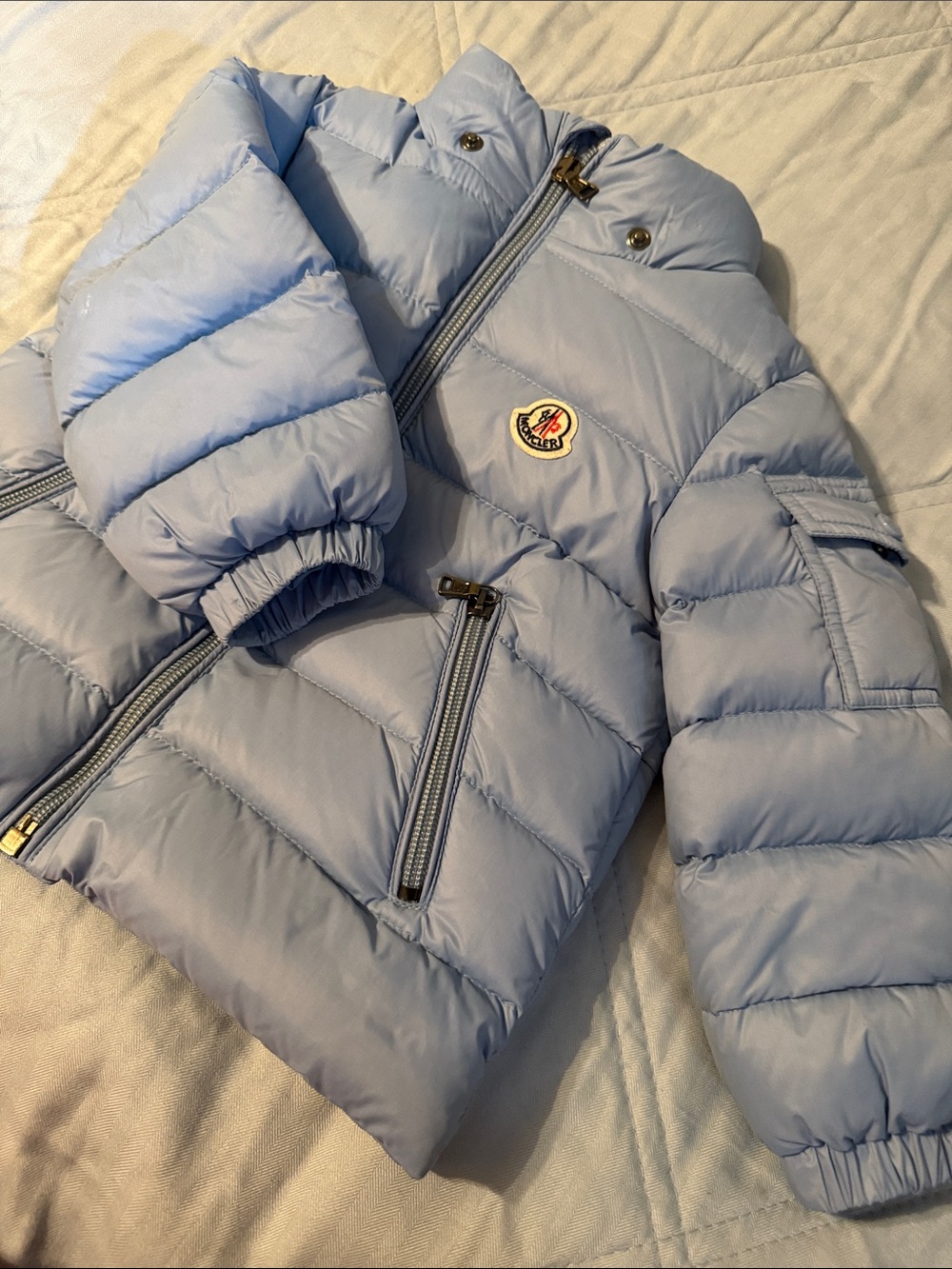 Moncler Pale Blue Quilted Down Jacket